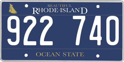 RI license plate 922740