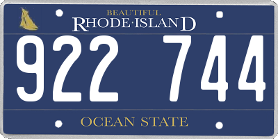 RI license plate 922744