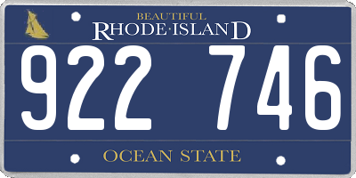 RI license plate 922746
