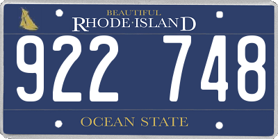 RI license plate 922748