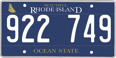 RI license plate 922749
