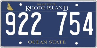 RI license plate 922754