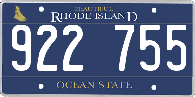 RI license plate 922755