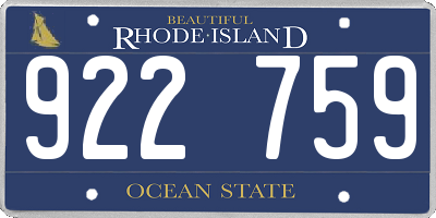 RI license plate 922759
