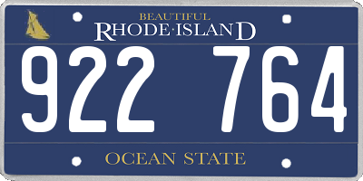 RI license plate 922764