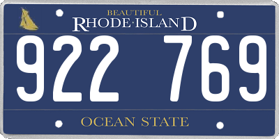 RI license plate 922769