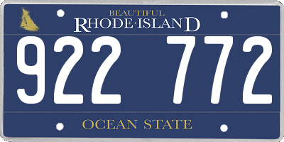 RI license plate 922772