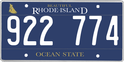 RI license plate 922774