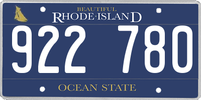 RI license plate 922780