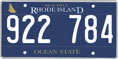 RI license plate 922784