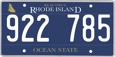RI license plate 922785