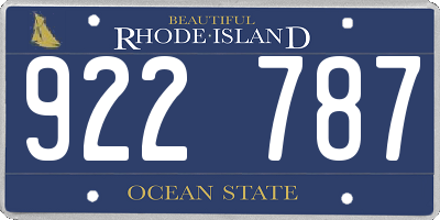 RI license plate 922787