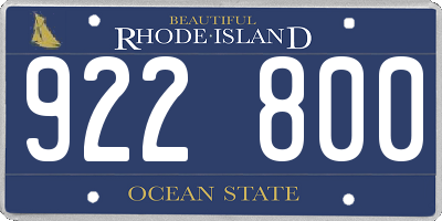RI license plate 922800