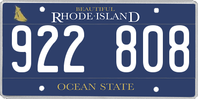 RI license plate 922808