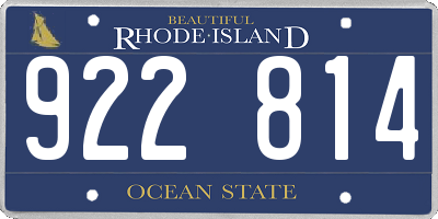 RI license plate 922814