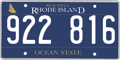 RI license plate 922816