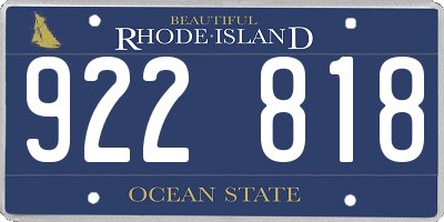 RI license plate 922818