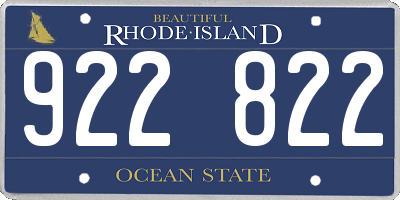 RI license plate 922822