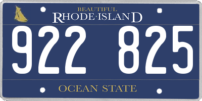 RI license plate 922825