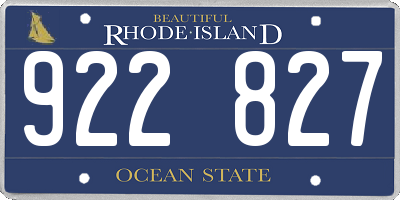 RI license plate 922827