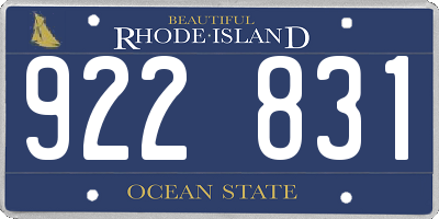 RI license plate 922831