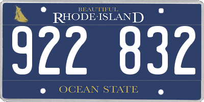 RI license plate 922832