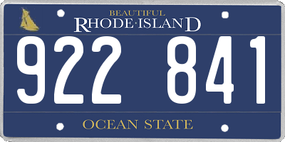 RI license plate 922841