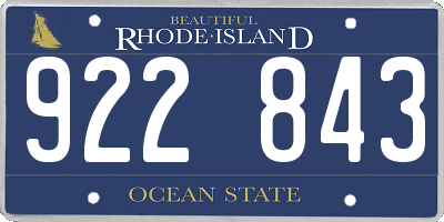 RI license plate 922843