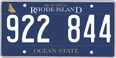 RI license plate 922844