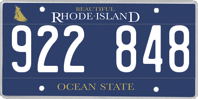 RI license plate 922848