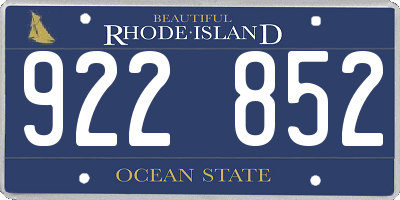 RI license plate 922852
