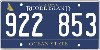 RI license plate 922853