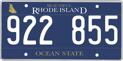 RI license plate 922855