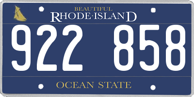RI license plate 922858