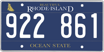 RI license plate 922861
