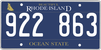 RI license plate 922863
