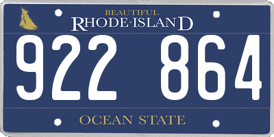RI license plate 922864