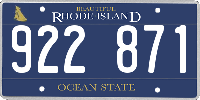 RI license plate 922871