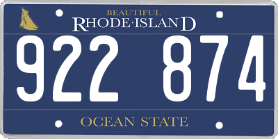 RI license plate 922874