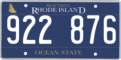 RI license plate 922876