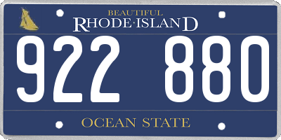 RI license plate 922880
