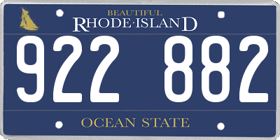RI license plate 922882