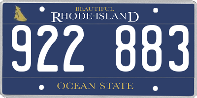 RI license plate 922883
