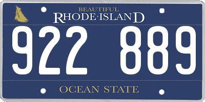 RI license plate 922889