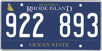 RI license plate 922893