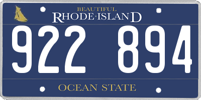 RI license plate 922894