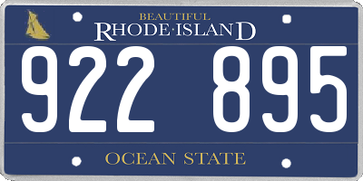 RI license plate 922895