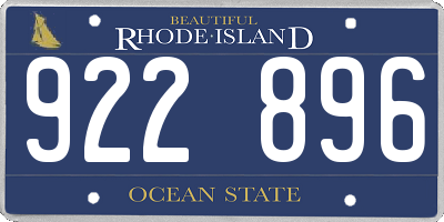 RI license plate 922896