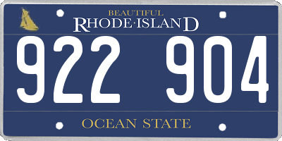 RI license plate 922904