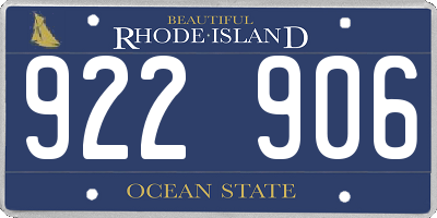 RI license plate 922906
